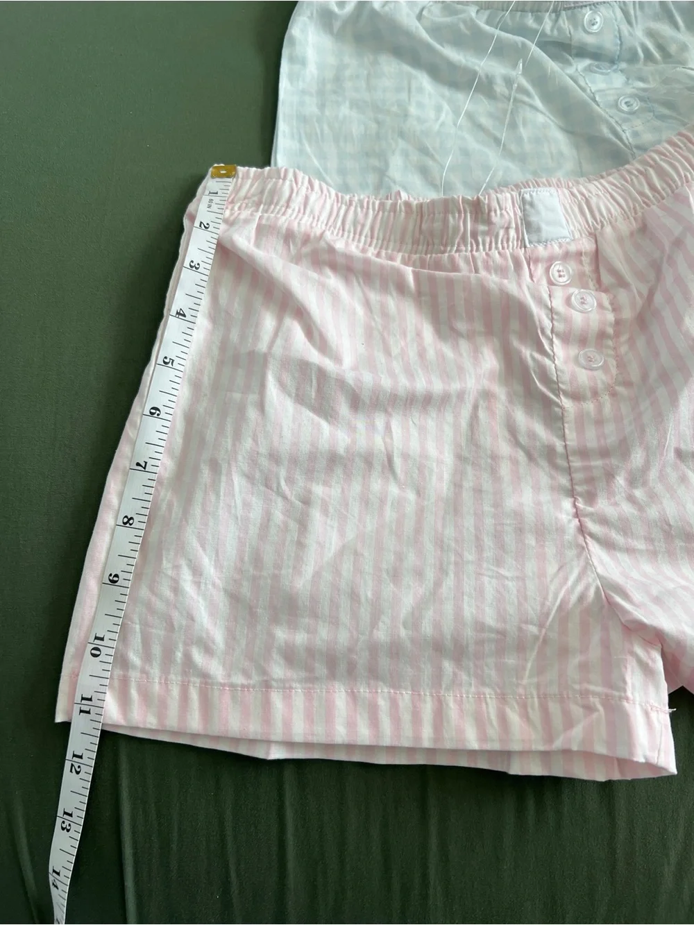 Pair of Girl Shorts 100% Cotton - Pink & Light Blue Size M 10-12